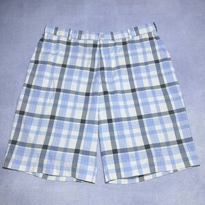 Nike Golf Dri-FIT Performance Polyester‎ Blue Plaid Golfing Shorts Size 36**